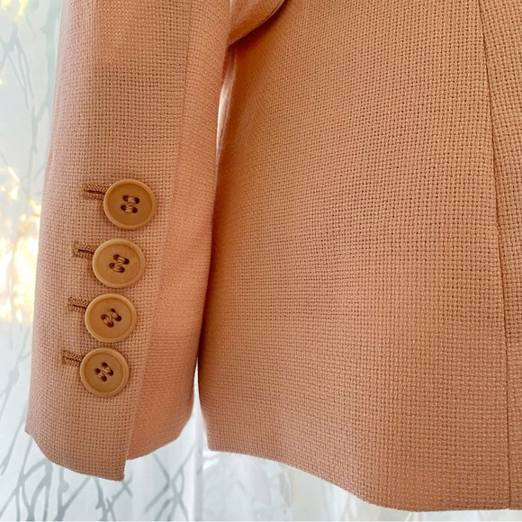 STELLA MCCARTNEY PINK WOOL SINGLE BUTTON BLAZER JACKET - Picture 6 of 13